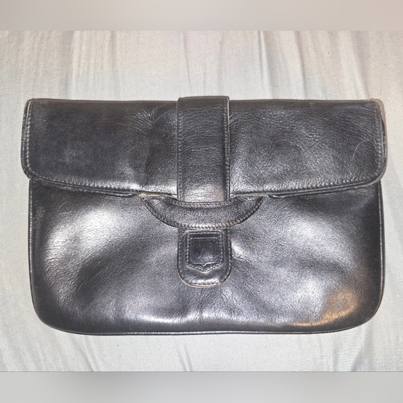 Vintage Circa 1980s Celine Black Leather Clutch With Tags - Picture 4 of 9